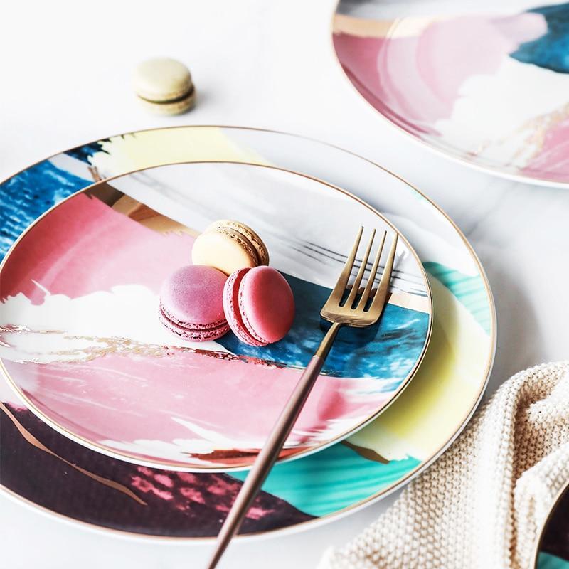 Watercolor Dessert & Dinner Plates