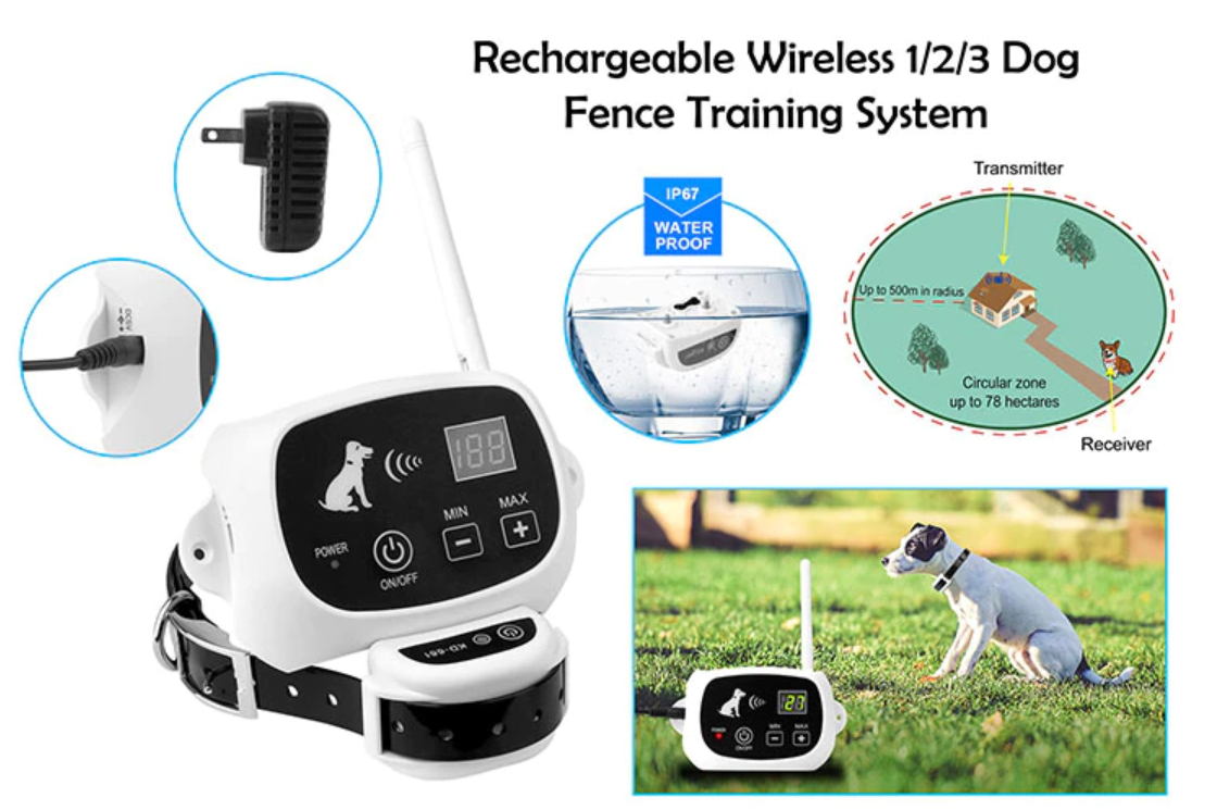 Wireless Dog Fence Containment Transmitter Training Collar