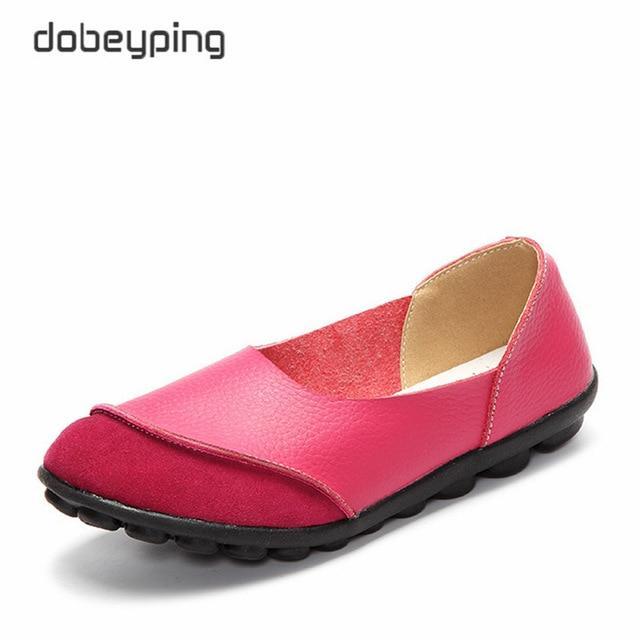 New Women's Casual Shoes Soft Genuine Leather Female Flats Non-Slip Woman Loafers