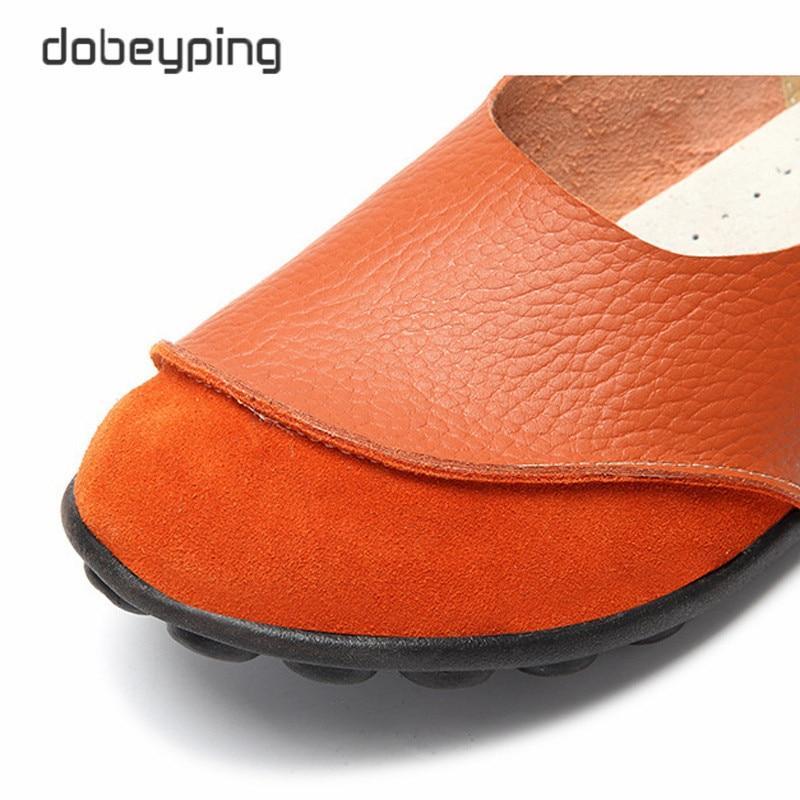 New Women's Casual Shoes Soft Genuine Leather Female Flats Non-Slip Woman Loafers