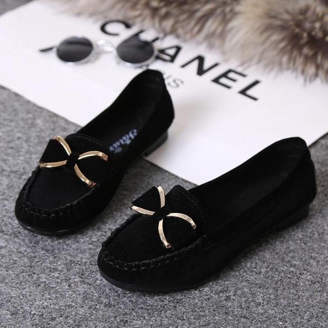 Fashion  Women Ballet Shoes Single Bow Flats Driving Shoes