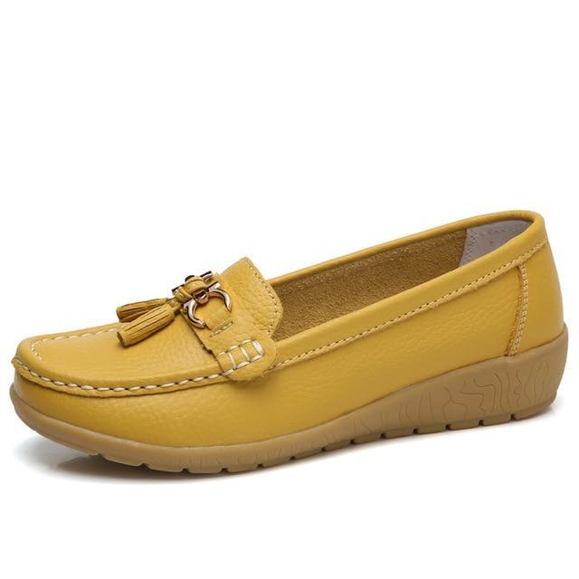 Flats Woman Cow Leather Flats Women Slip On Women's Loafers
