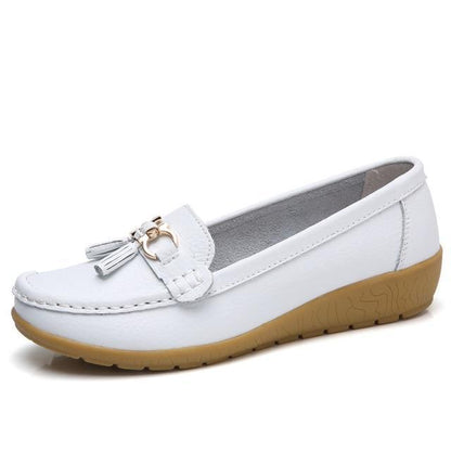 Flats Woman Cow Leather Flats Women Slip On Women's Loafers