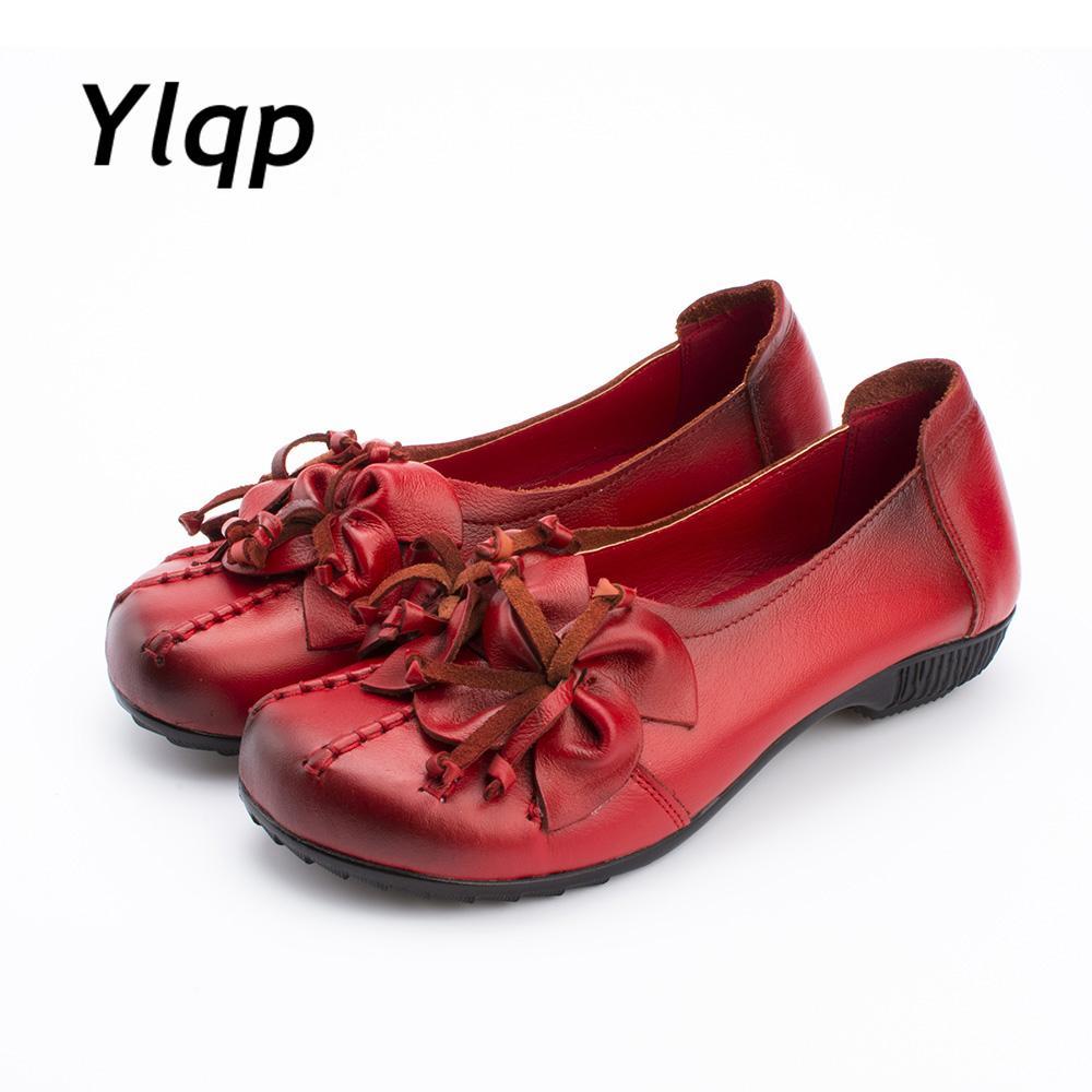 Women Flats Genuine Leather Shoes Women Casual Loafers