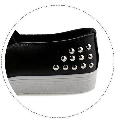 Women Leather Loafers Fashion ballet flats white black Shoes