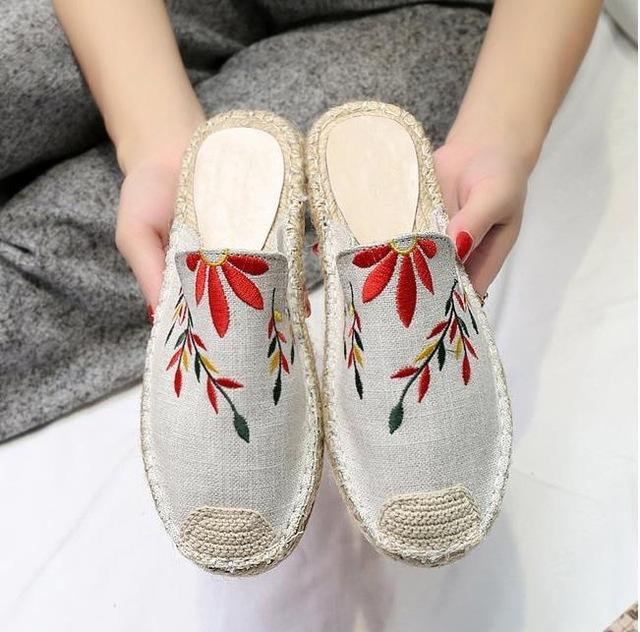 Flat Canvas Shoes Slip-on Leisure Breathable Linen Women  Shoes