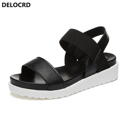 Women New Shoes Peep-toe Sandalias Flat Shoes Roman Sandals