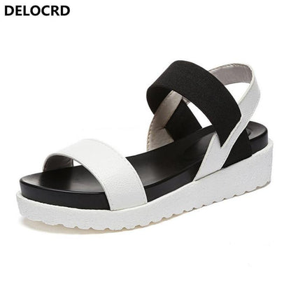 Women New Shoes Peep-toe Sandalias Flat Shoes Roman Sandals