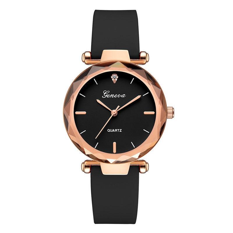2019 Geneva Fashion Luxury Brand Women Watch Silicone Strap Simple Pin Buckle Ladies Clock Quartz Wrist Watches relogio feminino