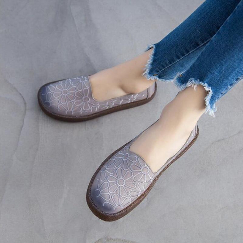 Genuine Leather Loafers Women Casual Shoes