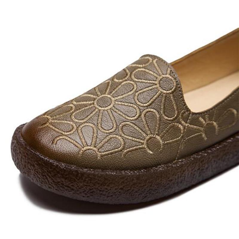Genuine Leather Loafers Women Casual Shoes