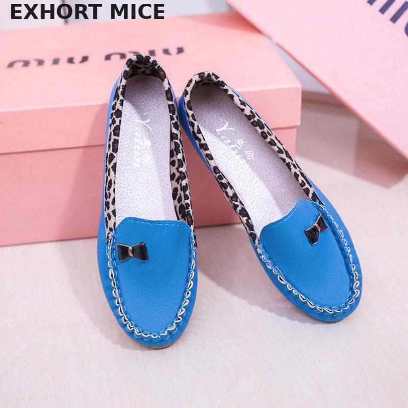 New Casual Leisure Shoes Single Women Leather Shoes