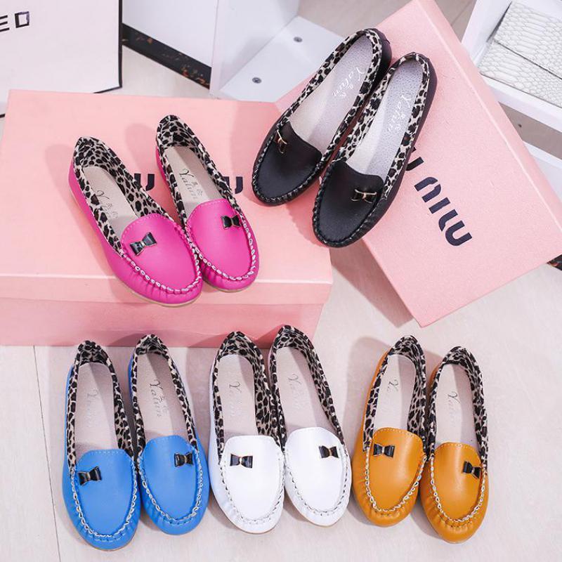 New Casual Leisure Shoes Single Women Leather Shoes