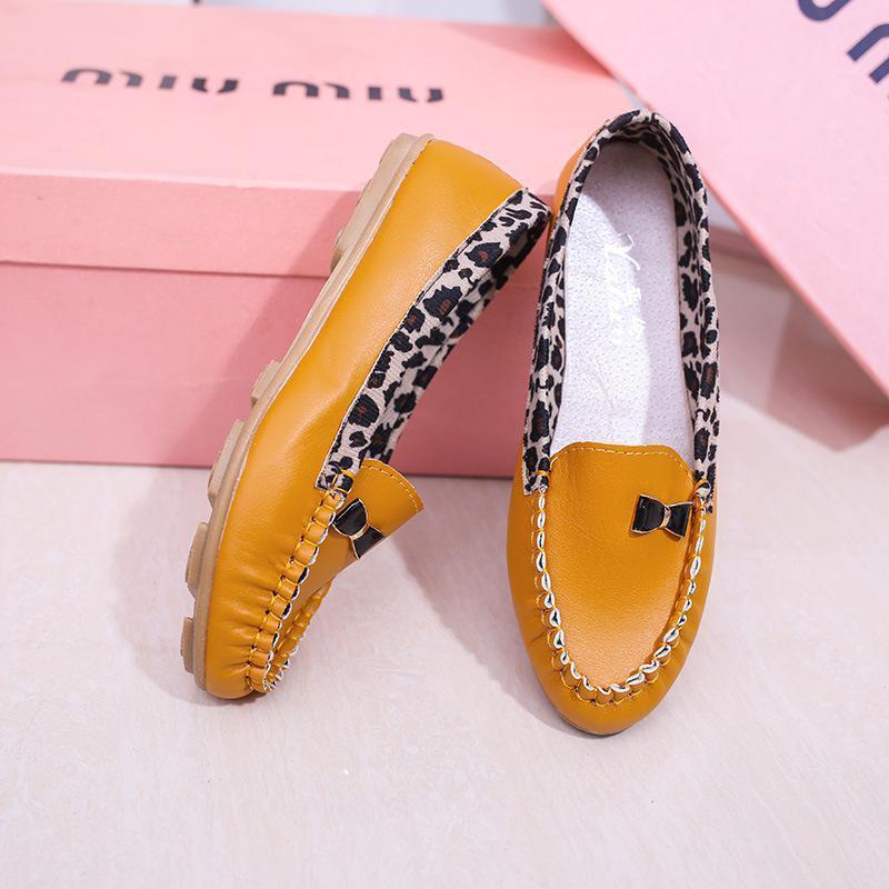 New Casual Leisure Shoes Single Women Leather Shoes