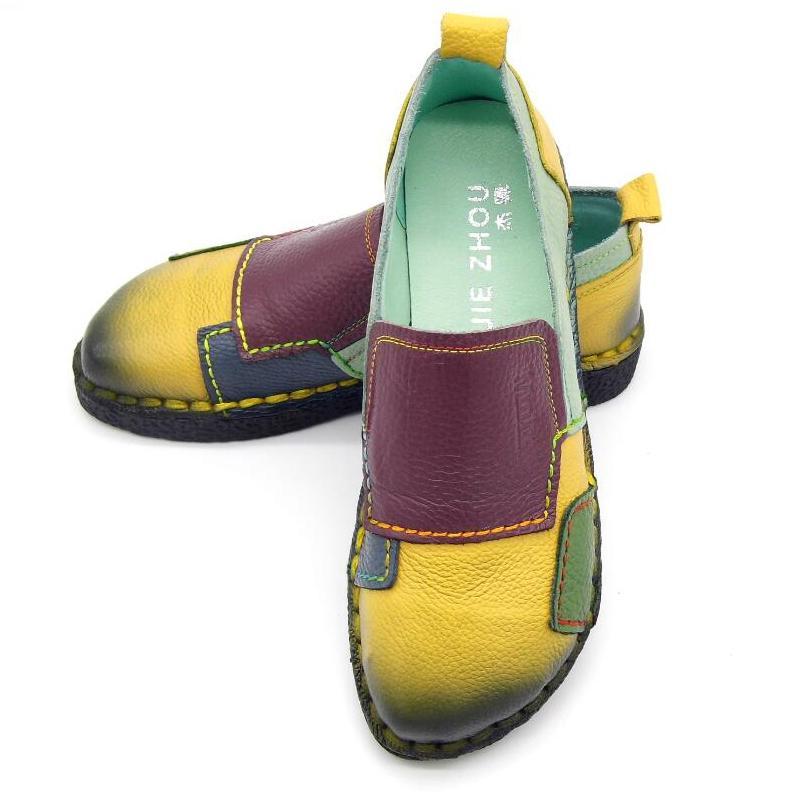 Women Shoes Women Loafers Patches stitching Flat Shoes