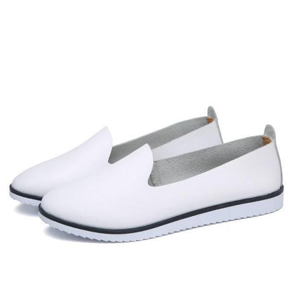 Split Leather Oxford Flat Shoes For Women