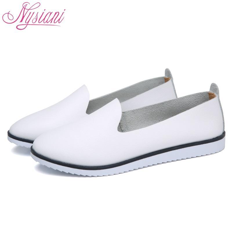 Split Leather Oxford Flat Shoes For Women