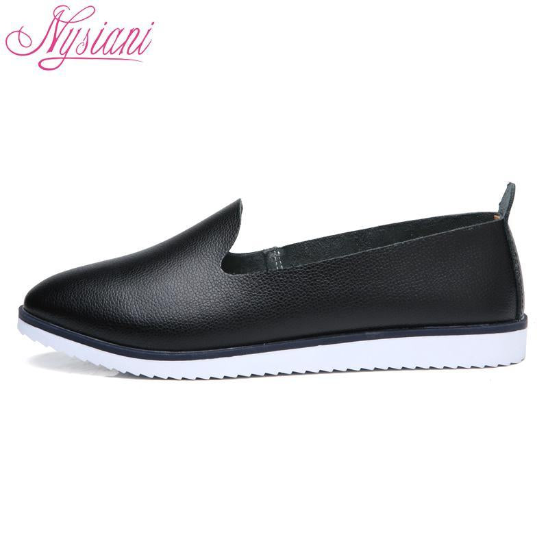 Split Leather Oxford Flat Shoes For Women