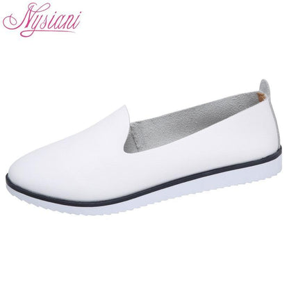 Split Leather Oxford Flat Shoes For Women
