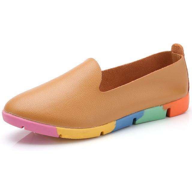 Split Leather Women Loafers