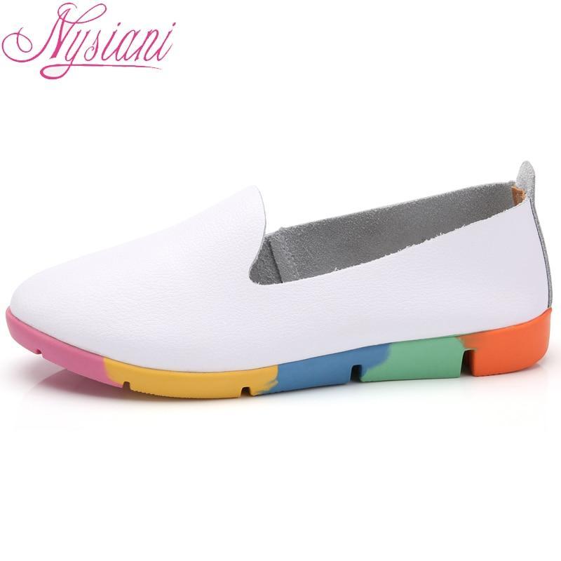 Split Leather Women Loafers