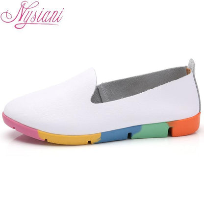 Split Leather Women Loafers