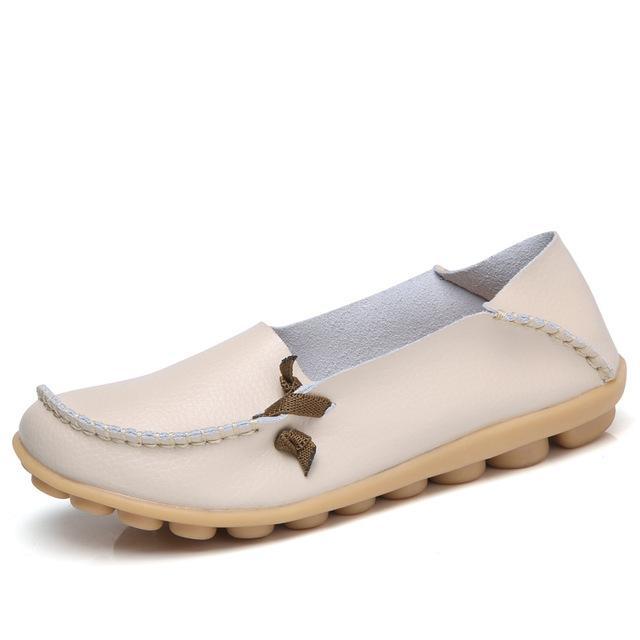 Flats Women Plus Size 34-44 Genuine Leather Shoes