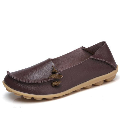 Flats Women Plus Size 34-44 Genuine Leather Shoes