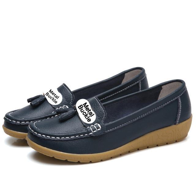 women shoes women flats genuine leather loafers casual ladies shoes