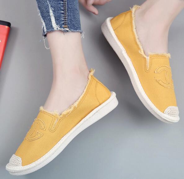 Casual Flat Shoes Women Canvas Slip On Flats Platform Loafers