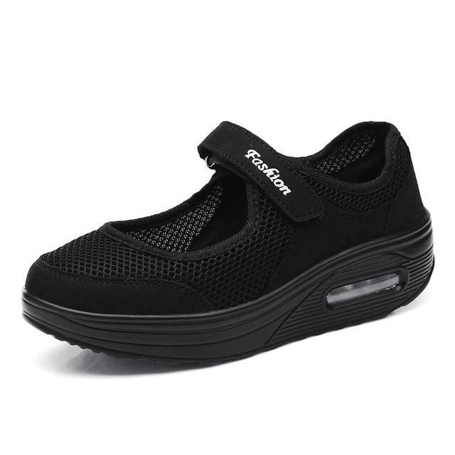 Fashion Women Flat Platform Shoes Woman Breathable Mesh Casual Shoes
