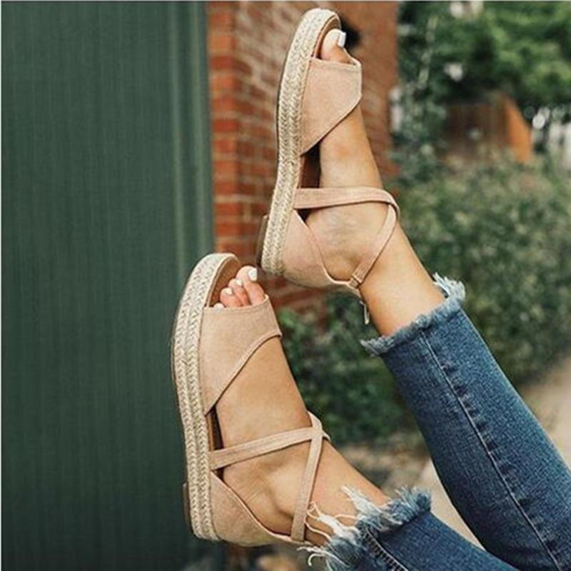 Women Sandals Peep Toe  Design Roman Sandals