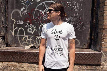 Time Is Money Shirt Men T Shirt Gray T-Shirt White
