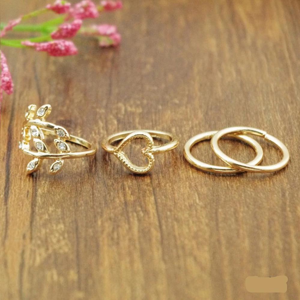 4PCS/Set Rings Urban Gold Plated