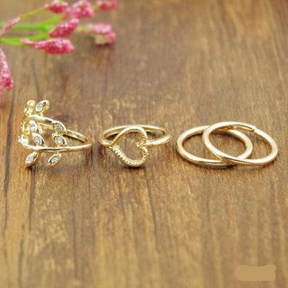 4PCS/Set Rings Urban Gold Plated