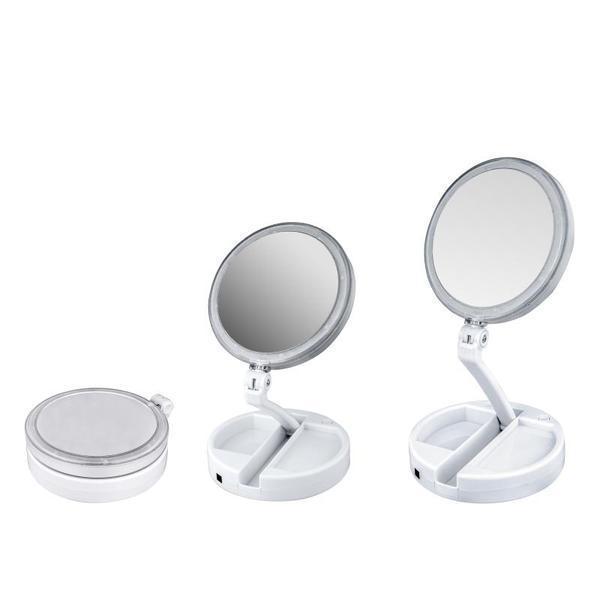 12x Led Lighted Folding Makeup Mirror