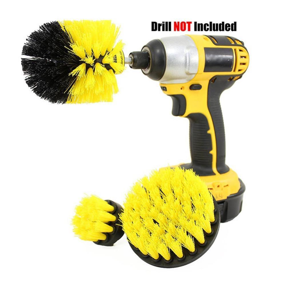 s 3 pcs/set Power Scrubber Brush Drill Brush Clean for Bathroom Surfaces Tub Shower Tile Grout Cordless Power Scrub Cleaning Kit