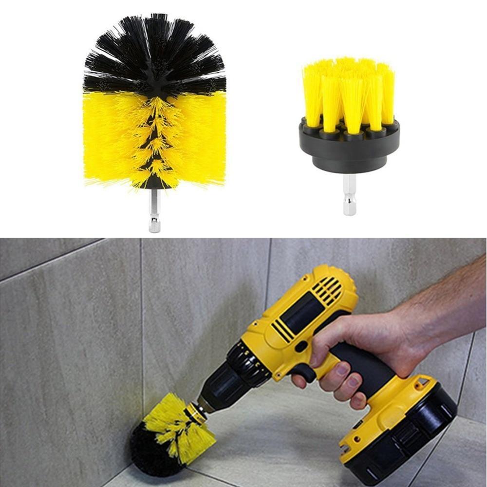 s 3 pcs/set Power Scrubber Brush Drill Brush Clean for Bathroom Surfaces Tub Shower Tile Grout Cordless Power Scrub Cleaning Kit