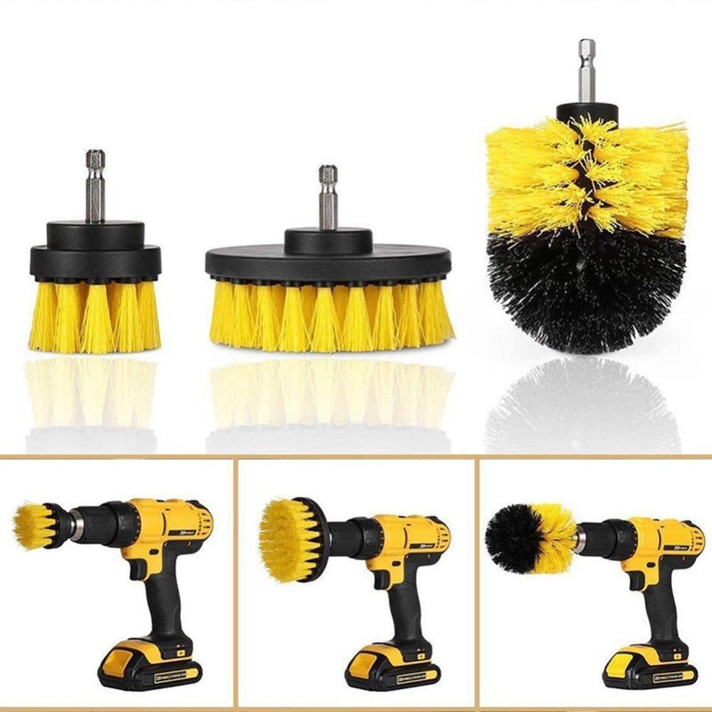 s 3 pcs/set Power Scrubber Brush Drill Brush Clean for Bathroom Surfaces Tub Shower Tile Grout Cordless Power Scrub Cleaning Kit