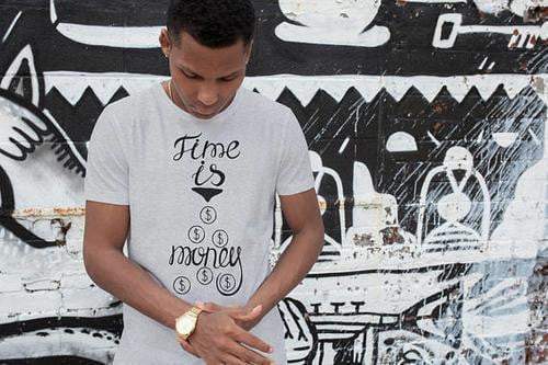 Time Is Money Shirt Men T Shirt Gray T-Shirt White