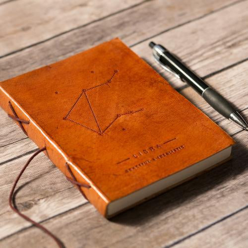 Libra Zodiac Handmade Leather Journal