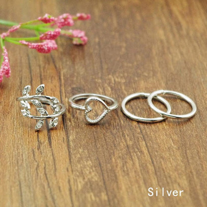 4PCS/Set Rings Urban Gold Plated