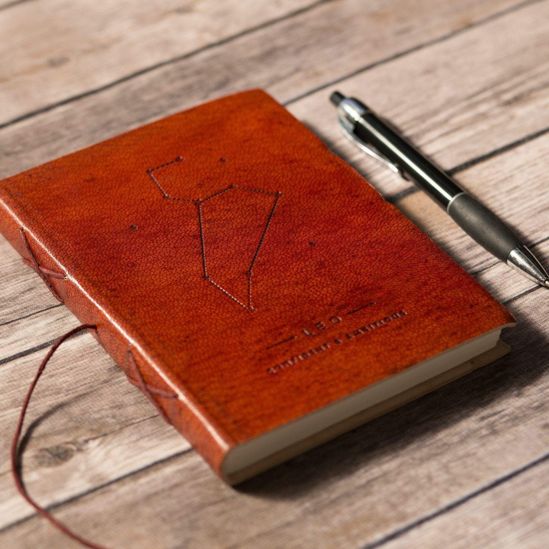Leo Zodiac Handmade Leather Journal