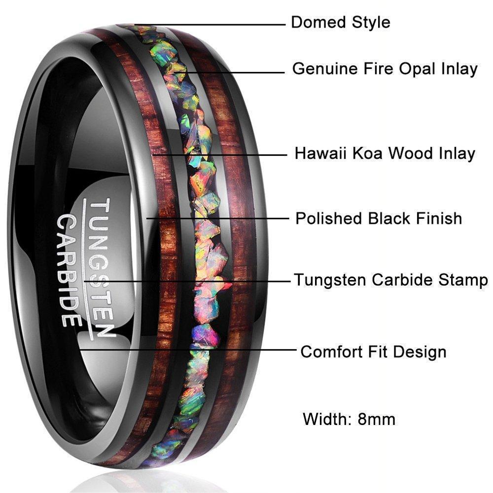 Hawaiian Wood Tungsten Ring