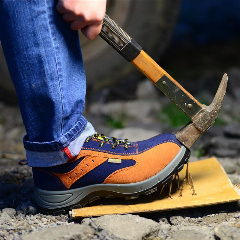 Mens Steel Toe Work Shoes with Anti Skid and Puncture Proof Surface