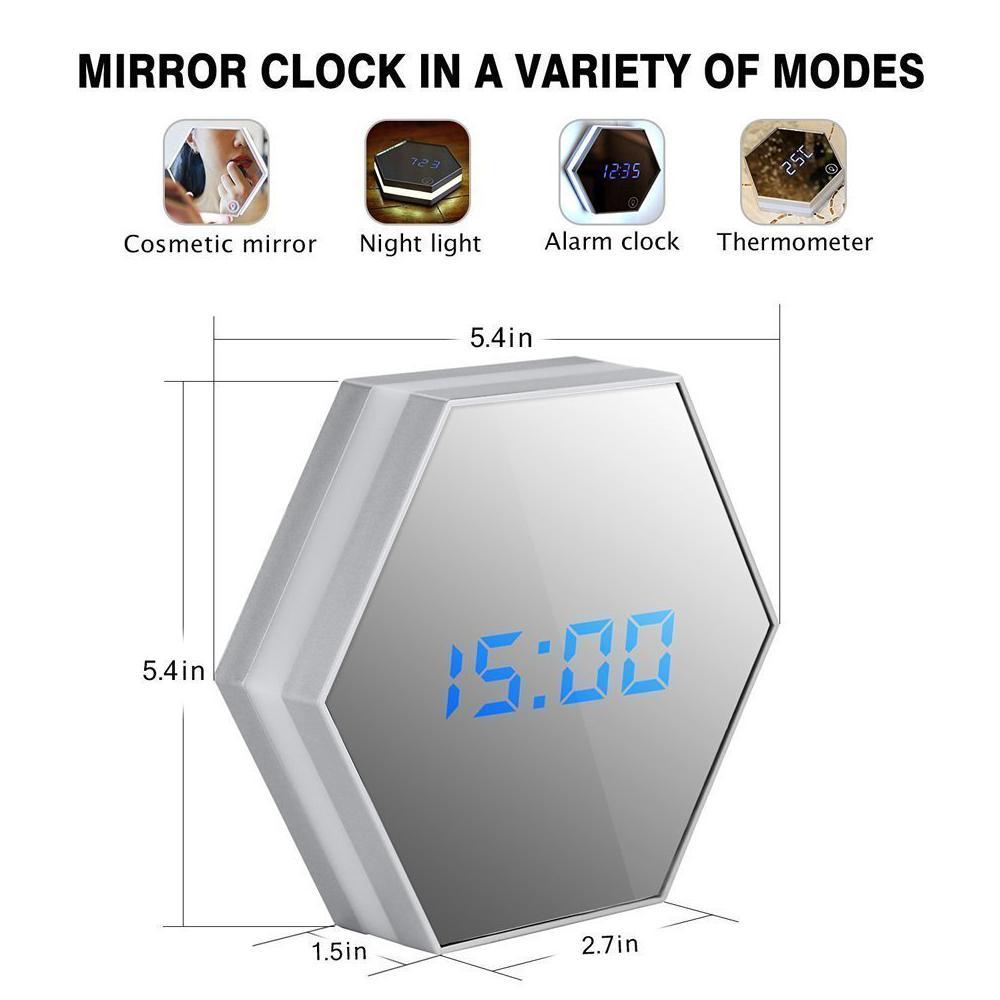 Multifunction Clock - Wall Mirror Digital Alarm For Your Morning!