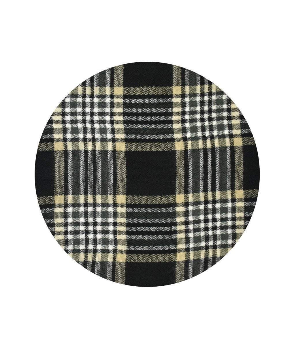 Black and Gold Gingham Plaid & Check Infinity Scarf