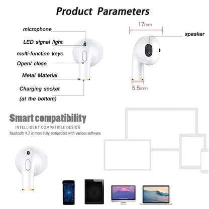 Single Ear Wireless Mini I8x Bluetooth Earphones