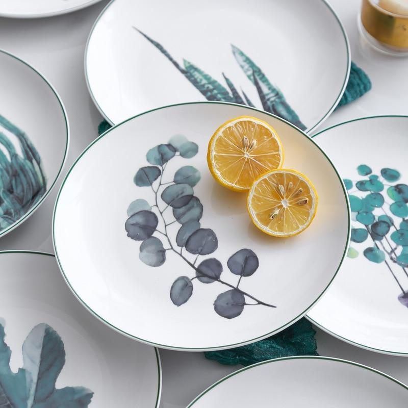 Green Leaf Plate Set