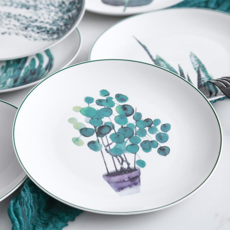 Green Leaf Plate Set